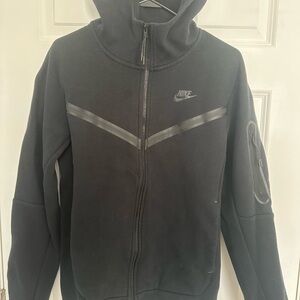 Nike Tech Full-Zip Black Hooded Sweatshirt Jacket